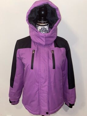 GGleaf Stylish Purple & Black Kids Girls Winter Ski Jacket Size 10/12